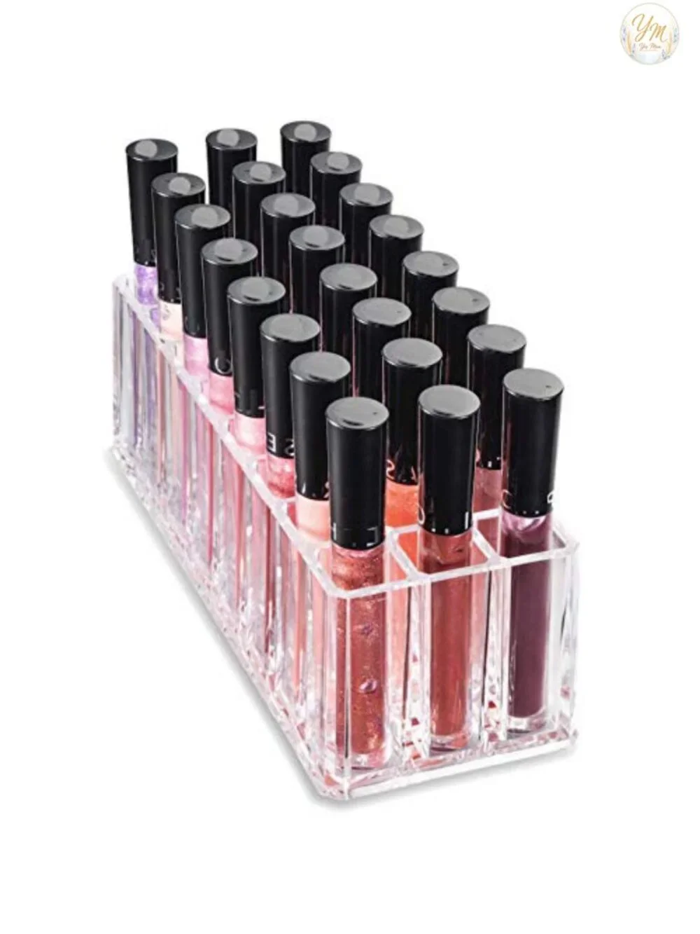 Acrylic Lipstick & Lip Gloss Organizer 48 Space Crystal Clear Cosmetic Storage